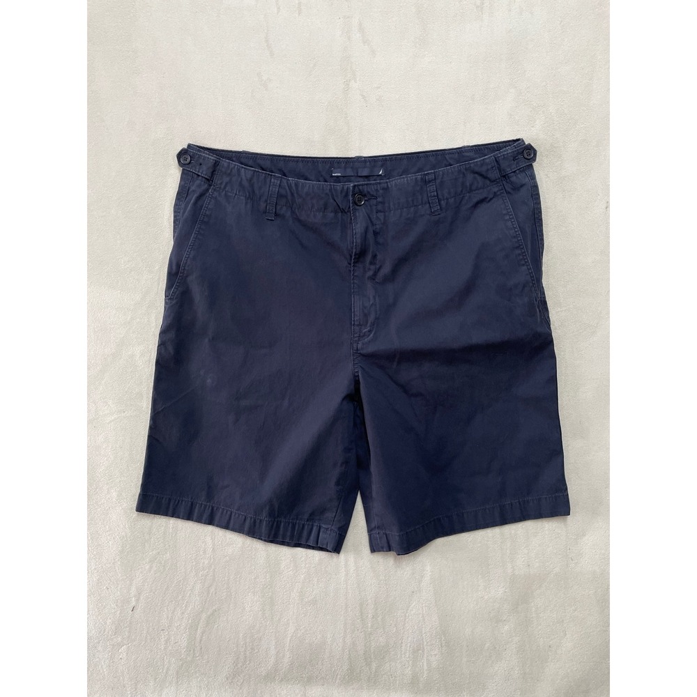 Nautica Mens Navy Blue Cotton Flat Front Chino Shorts Size 40W 9 Inseam VDR 731